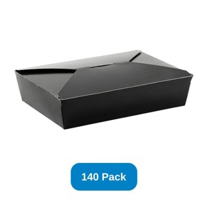 Inno-Pak 36 oz Paper Food Box Black #2 Size - Case of 140 - 1 of 3