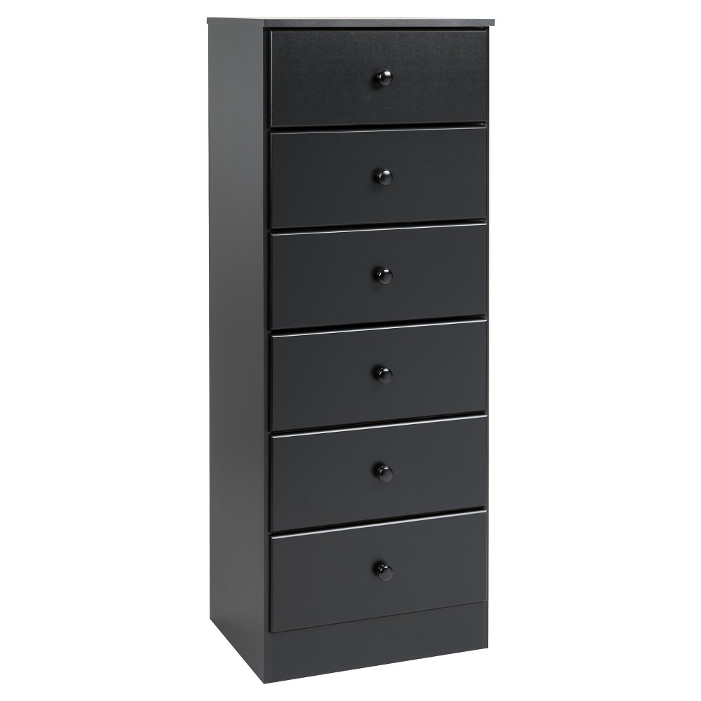 Photos - Dresser / Chests of Drawers Astrid 6 Drawer Tall Chest Black - Prepac