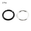 Unique Bargains Metal Loaded Gate Round Carabiner Key Ring Keychain 2 Pcs White Black 38mmx29mm - 2 of 4