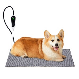 ZOMISIA Dog Heating Pad - 11 Adjustable Temperature and 25 Timer Options, Heated Dog Bed Indoor Waterproof with Chew-Resistant Cord - 1 of 4