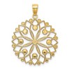 Black Bow Jewelry 14k Yellow Gold and White Rhodium Diamond Cut Flower Pendant, 26mm - 3 of 4