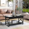 Tangkula Coffee Table Industrial 2-Tier w/ Storage Shelf &Storage Shelf for Living Room - 4 of 4