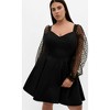 CITY CHIC | Asher Spot Sleeve Skater Dress - black | 22W - 4 of 4