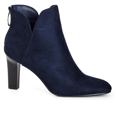 navy ankle boots wide fit