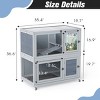 FURNIinspire Pet Crates and Houses Deluxe Two Story Rabbit Hutch with Slip Proof Ramps and Removable Trays, Grey, 35.4"*19.7"*36.6" - 3 of 4