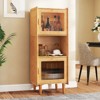 Tangkula Bamboo Cabinet Narrow Kitchen Storage Cabinet w/ Open Compartment & Storage - 2 of 4