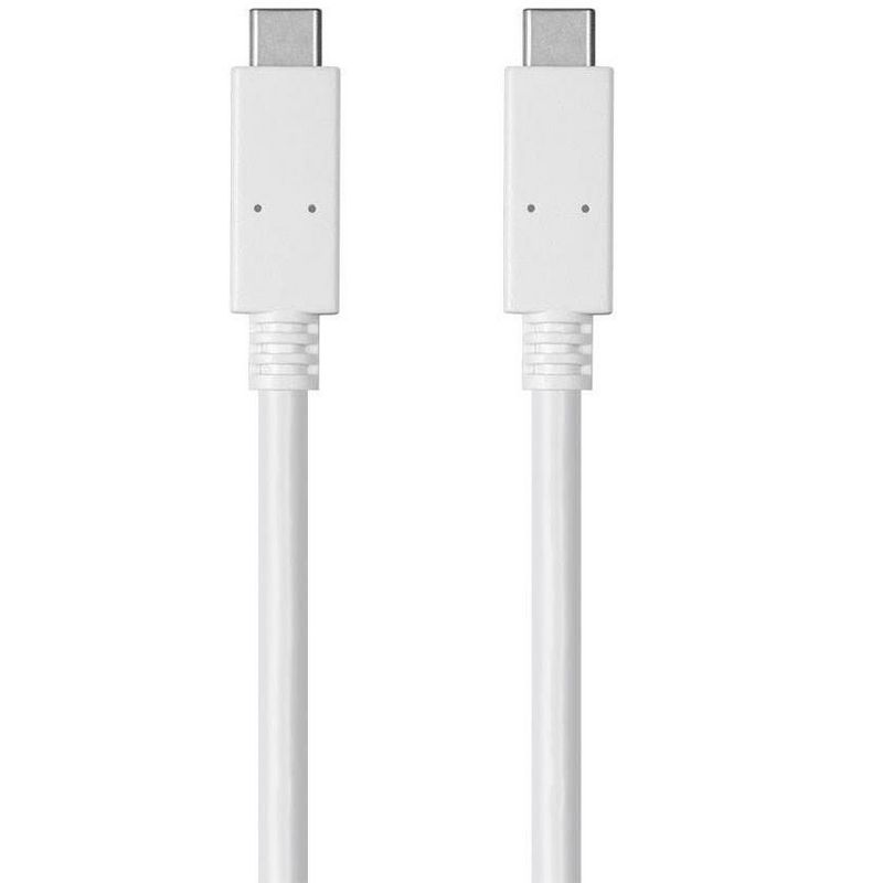 Monoprice USB C to USB C 3.1 Gen 1 Cable - 2 Meters (6.6 Feet) - White | 5Gbps, 3A, 30AWG, Type C, Compatible with Xbox One / PS5 / Switch / iPad /, 1 of 5