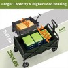 Foldable Collapsible Wagon Cart, 200 lbs Load All Terrain Utility Pull Camp Beach Wagon with Cup Holders & Adjustable Handle - 2 of 4
