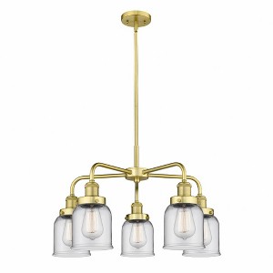 Bell - 5 Light Stem Hung Chandelier In Art Deco Style-14.75 Inches Tall and 23 Inches Wide - 1 of 1