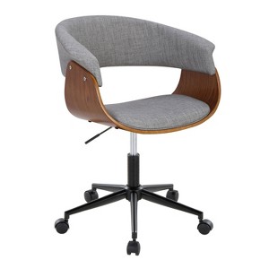 Sapphtopaz Modern Office Chair with Hollow Back Upholstered Adjustable Swivel Vanity Chair with Bent Wood Seat Office Desk Chair for Home Office - 1 of 4
