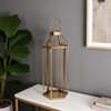HomeRoots 32" Gold Geometric Metal Floor Lantern Candle Holder - 2 of 4