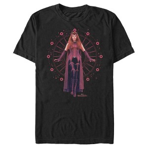 Men's Marvel Wandavision Scarlet Witch Geometric Magic Symbol T-Shirt - 1 of 4