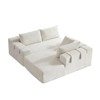 TiramisuBest 108" L Shaped Sectional Sofa Chenille Upholstered Modular 4 Seat Convertible Couch Set Seating 6 Pillows Living Room Left /Right Side - 3 of 4