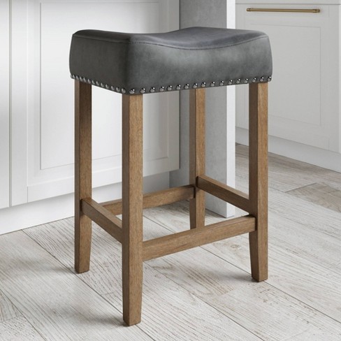 Wood and leather stool new arrivals