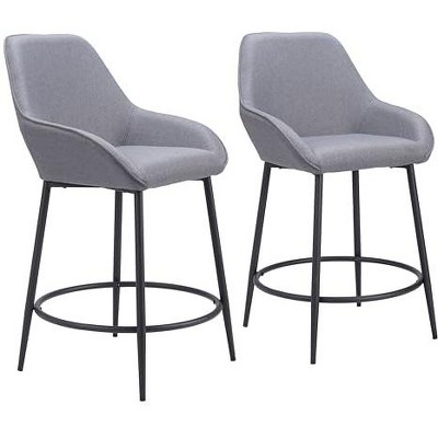 Zuo Vila Counter Stool (Set of 2) Gray