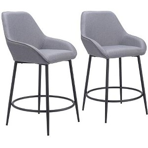 Zuo Vila Counter Stool (Set of 2) Gray - 1 of 4