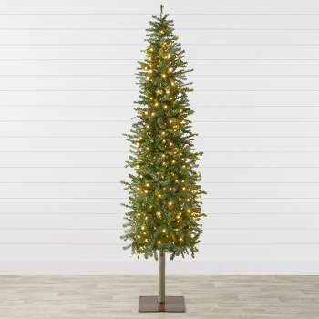 Best Choice Products Pre-Lit Pencil Alpine Christmas Tree Holiday Decoration w/ LED Lights, Stand