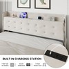 1000lbs Full Size Velvet Upholstered Platform Bed Frame with Storage Headboard & 4 Storage Drawers & Charging Station, No Box Spring Needed - 4 of 4