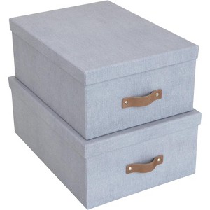 Bigso Ulrika Set of 2 Storage Boxes – Large & Small with Lids, Ideal for Keepsakes, Photos, and Home Organization - 1 of 4
