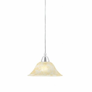 Toltec Lighting Any 1 - Light Pendant in  Chrome with 10" Amber Marble  Shade - 1 of 1