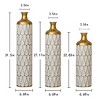 AENKYO Set of 3 Metal Floor Vases with Gold Accents, Textured Geometric Cylinder VasesTall Decorative Vases, 24.6"/29.3"/33.86" High - 3 of 4