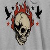 Rerun Island Men's Skull On Flames Long Sleeve Graphic Cotton Sweatshirt Hoodie - 2 of 4