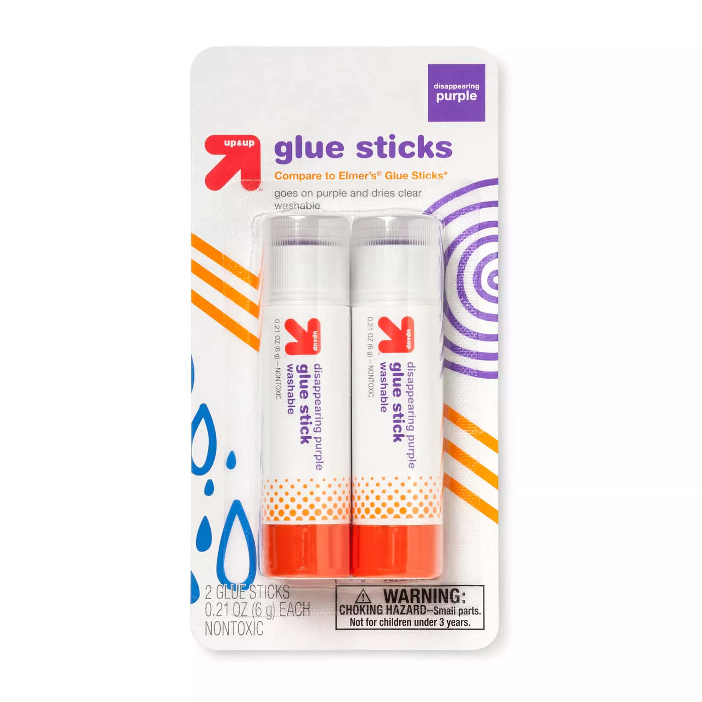 Glue Stick 2ct Disappearing Purple - Up&Up™ - image 1 of 2