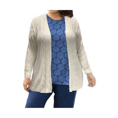 Women's Cable Duster Cardigan - Plus - On The Plus Side