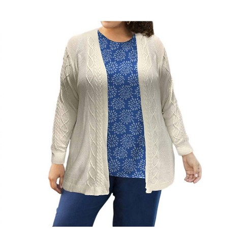 Women s Cable Duster Cardigan Plus On The Plus Side 1x Target