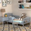 Infans Classic Kids Children Toddler Wood Bed Bedroom Furniture w/ Guardrails Grey - image 2 of 4