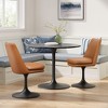 Modway Lippa Faux Leather Swivel Dining Side Chair in Black Tan - Rotating Office Chair with No Wheels - 4 of 4