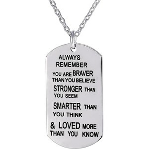 Inspirational Pendant Necklace - 'Braver Stronger Smarter' Gift for Family & Friends - 1 of 4