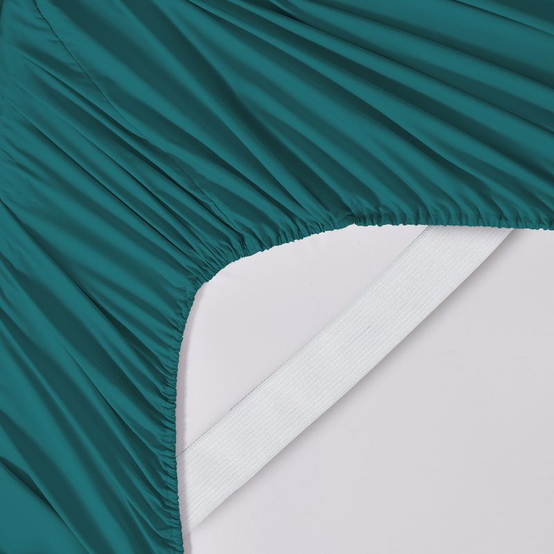 Fitted Sheet Brushed Microfiber Bottom Sheets with Built in Sheet Straps by Sweet Home Collection™, 4 of 5
