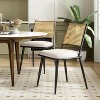 Royal Blue Counter Height Bar Stools Set of 2  Upholstered Velvet Barstools with Rattan Back  24 inch Stools Armless Bar Chairs for Kitchen Island - 3 of 4