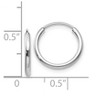 Black Bow Jewelry 1.5mm, 14k White Gold Endless Hoop Earrings, 13mm (1/2 Inch) - 3 of 4