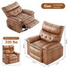 Recliner Chair for Adults, PU Leather Electric Rocker Recliner, 270 Degree Swivel Chair with Side Pocket, Modern Massage Sofa for Living Room Bedroom - 3 of 4