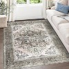 Washable Area RugsStain Resistant Rugs Non-Slip Backing Home Decor Rug Traditional  Design Vintage Medallion Pattern Rugs - 4 of 4