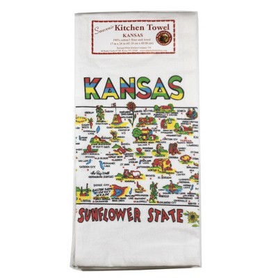 Decorative Towel 24.0" Kansas Flour Sack Towel 100% Cotton Sunflower Retro  -  Kitchen Towel