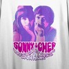 Westbursy Sonny and Cher Music Art Women's White Crop Tee With Short Sleeves and Crew Neck - 2 of 3