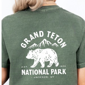 Simply Sage Market Vintage Grand Teton National Park Front And Back Garment Dyed Tee - 1 of 4
