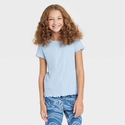Girls' Short Sleeve T-Shirt - art class™ Light Blue L