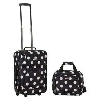 Rockland Rio 2pc Carry On Luggage Set - Black Dot