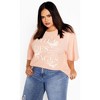 Women's Plus Size Oversized Angels Tee - dusty rose | CITY CHIC - 4 of 4