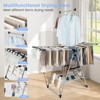 Tangkula Clothes Drying Rack Stainless Steel Gullwing Style Rack with 6-Level Adjustable Height High Hanger Design Side Clips - 4 of 4