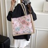 Anna-Kaci Women's Floral Linen - Polyester Tote Bag - Lightweight Floral Print Shopping Bag - 3 of 4