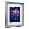 Trademark Fine Art - Javier De La Tokyo Blue Rain Matted Framed Art - 3 of 4