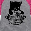 Girls' - Instant Message - Cat Yarn Kid Shirt Tail Raglan Graphic T-shirt - 2 of 4