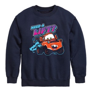 Boys' - Cars - Need A Lift Graphic Long Sleeve Fleece Sweatshirt - 1 of 4
