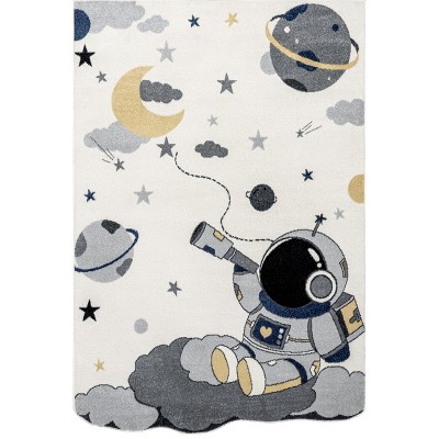 Image of Nuloom Adaleigh Graphic 8x10 Indoor Area Rug for Living Room Bedroom Dining Room Nursery Kitchen, Cream/Light Grey