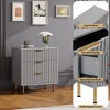 Fluted 3 Drawer Storage Dresser, Tall Modern Chest with Ample Deep Drawers and Wide Top - 4 of 4